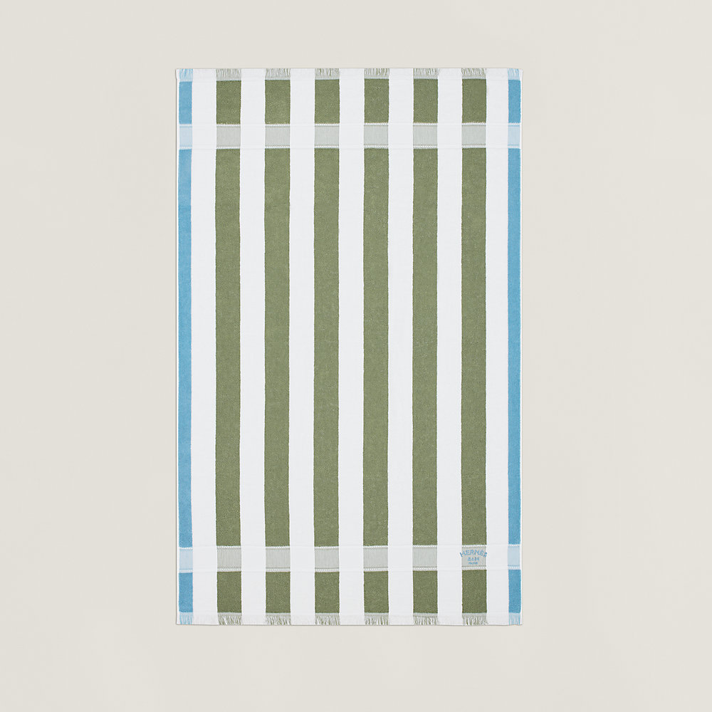 Yachting Raye beach towel, small model - Green | Hermès Canada